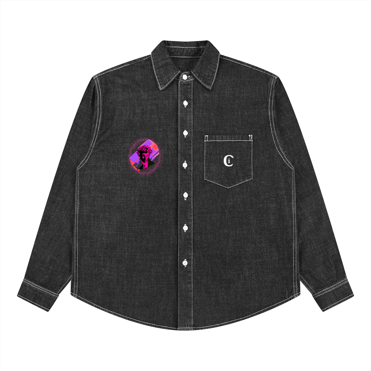 Apollo · Camicia in nero, Caos Inside, fronte