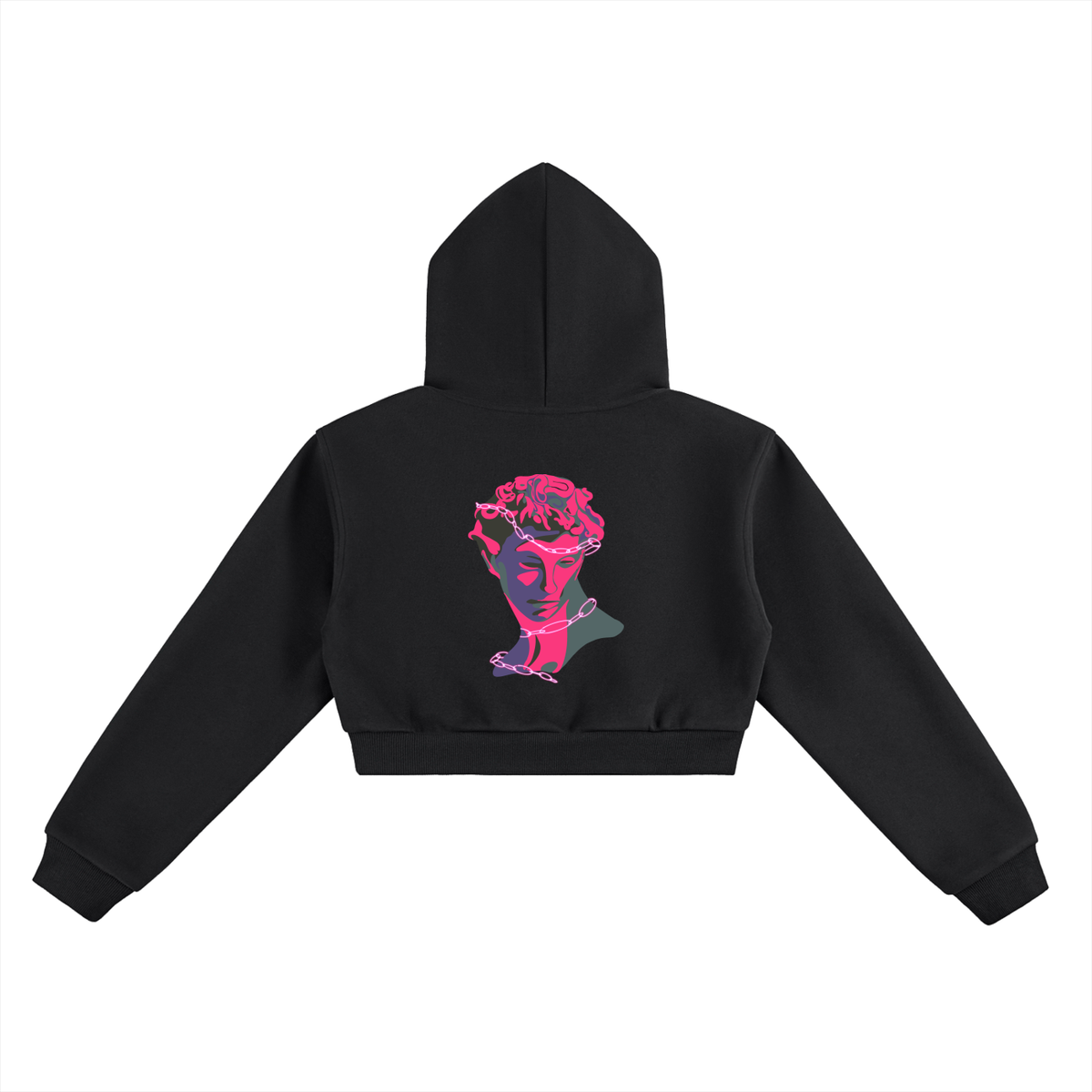 David · Pink Cropped Hoodie, Caos Inside, back