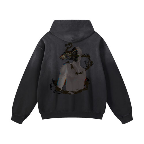 Ares · Sunfade Hoodie in black, Caos Inside, back