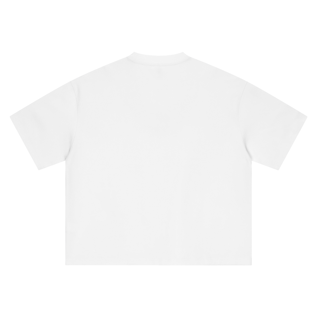 Caos Inside Essentials · T-shirt boxy bianca, retro