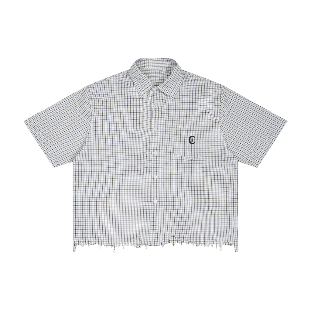Apollo · Camicia quadri in bianco, Caos Inside, fronte