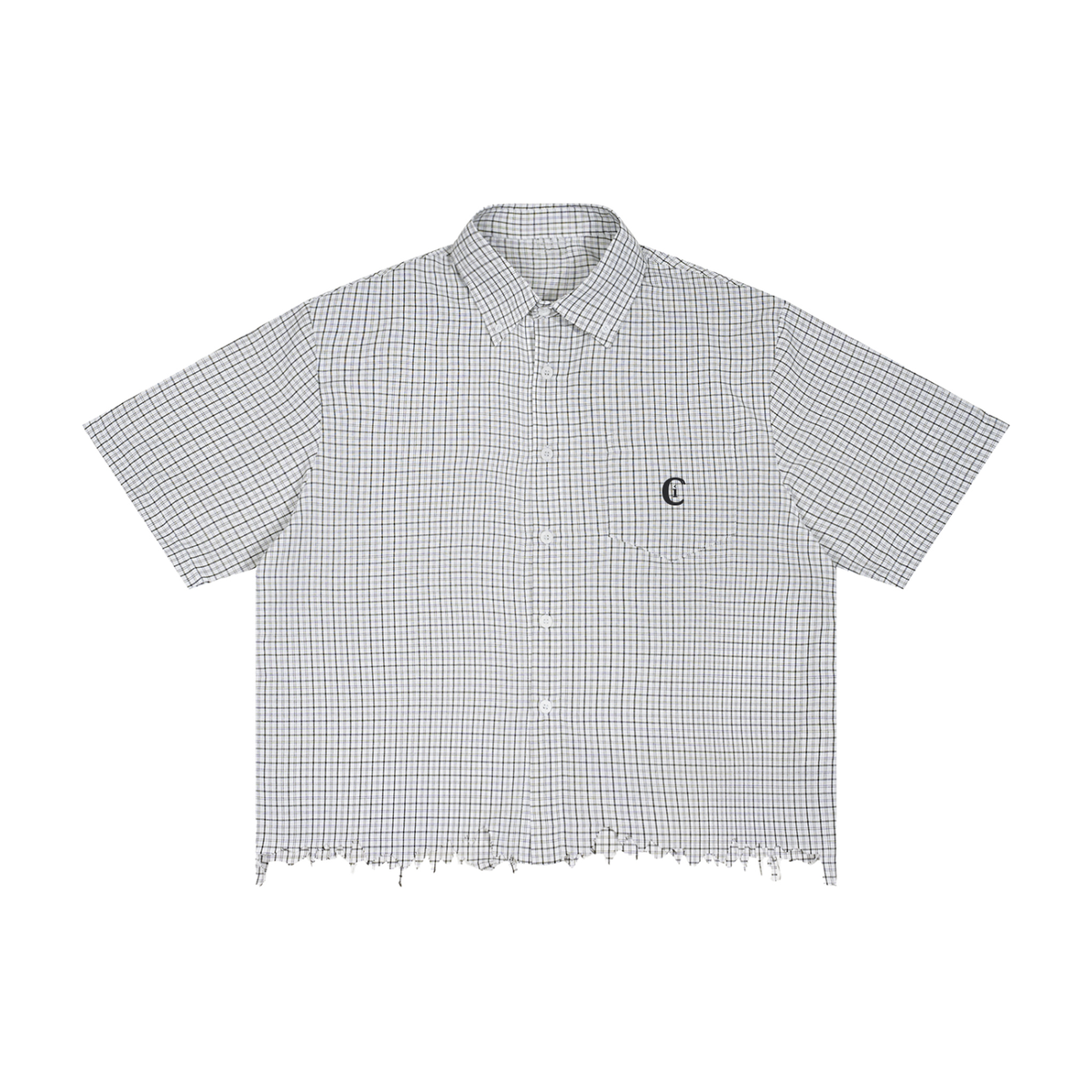 Apollo · Camicia quadri in bianco, Caos Inside, fronte