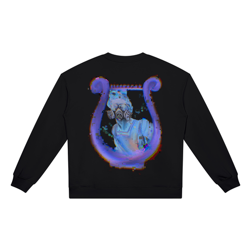 Apollo · Glitch Crewneck Sweatshirt in black, Caos Inside, back